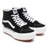 Damen Vans Plateauschuhe | Sk8-Hi Stacked Schuhe Aus Wildleder Schwarz