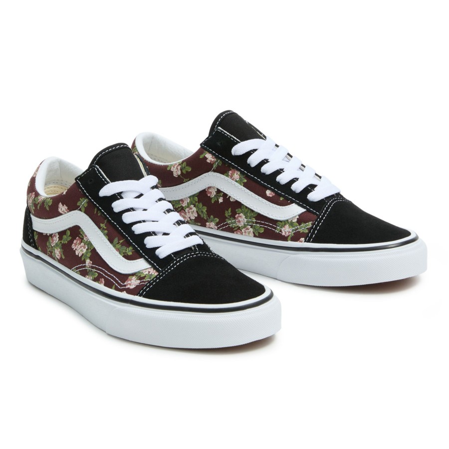 Damen Vans Low-Top Sneaker | Old Skool Wallflower Floral Schuhe Braun