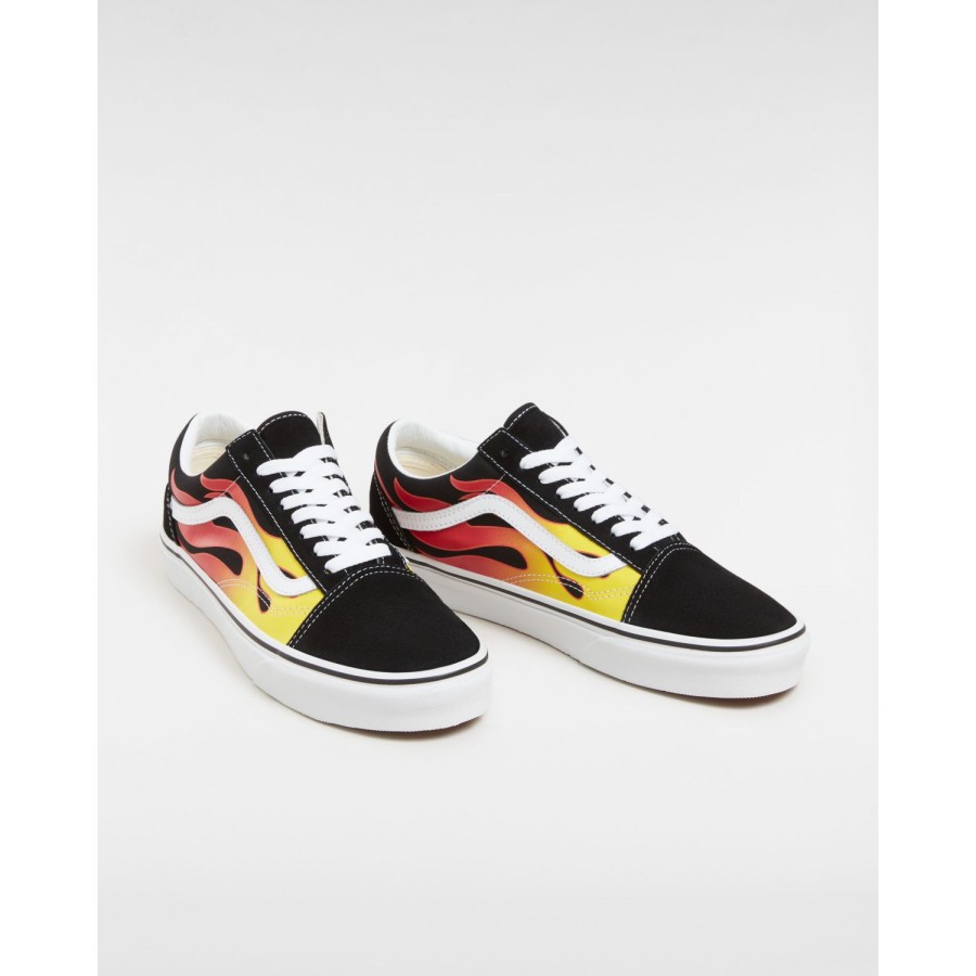 Damen Vans Classics | Flame Old Skool Schuhe Schwarz