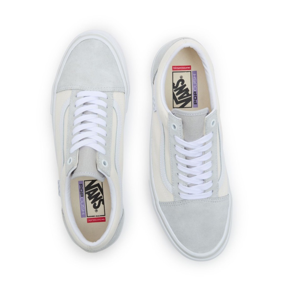 Damen Vans Skateschuhe | Skate Old Skool Schuhe Grau, Weis