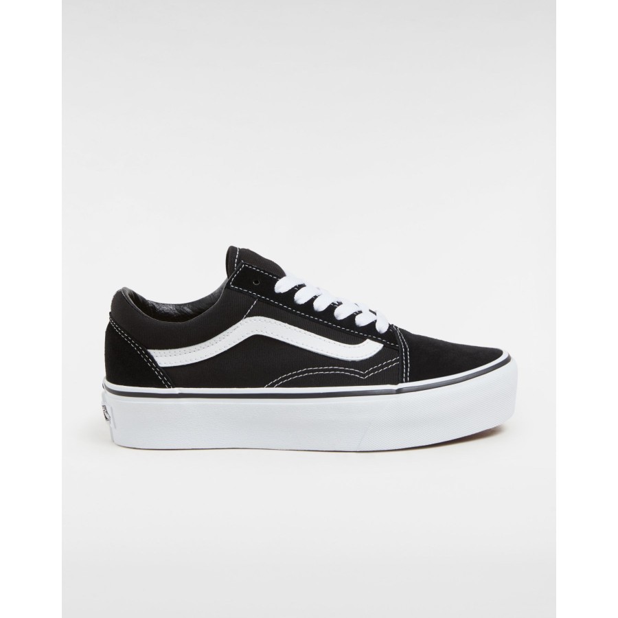 Damen Vans Plateauschuhe | Platform Old Skool Schuhe Schwarz