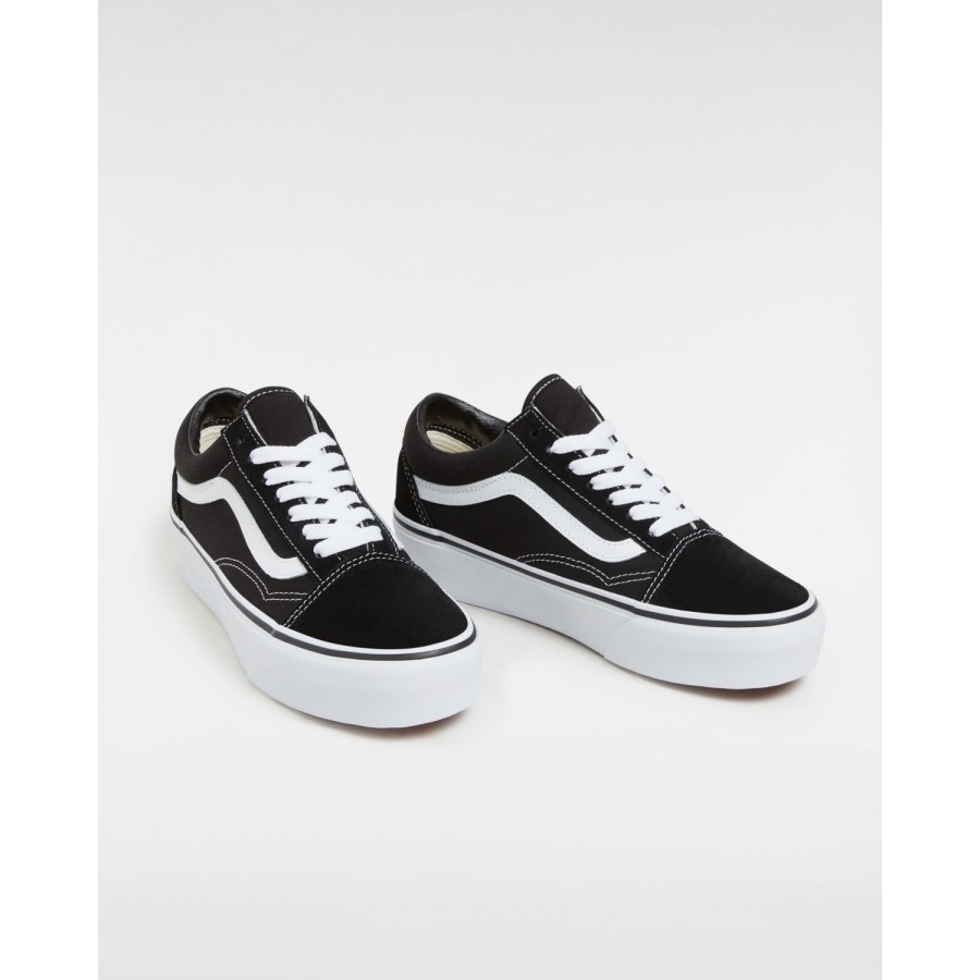 Damen Vans Plateauschuhe | Platform Old Skool Schuhe Schwarz