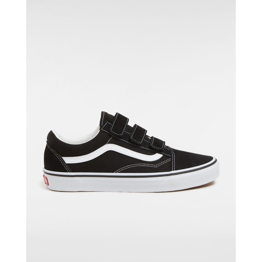 Damen Vans Low-Top Sneaker | Suede/Canvas Old Skool Schuhe Mit Klettverschluss Schwarz, Weis