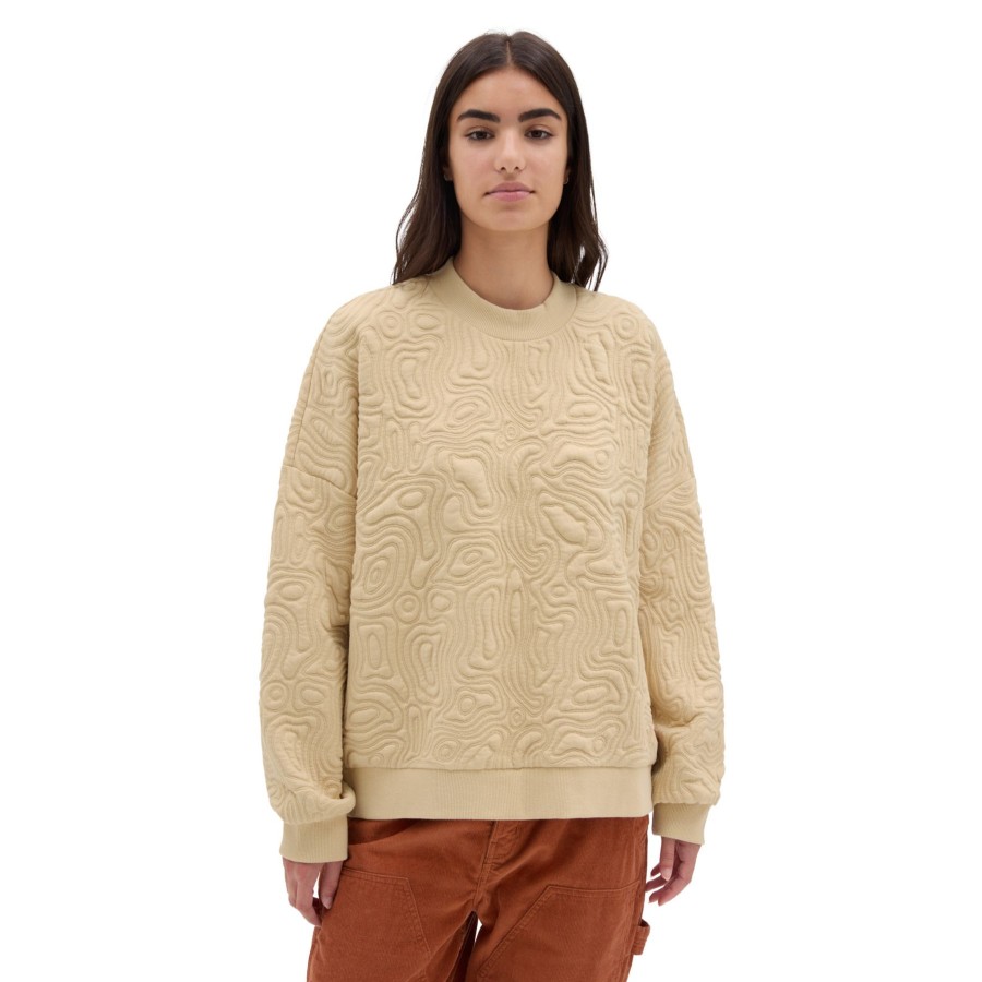 Damen Vans Kapuzenpullover & Pullover | Skate Maze Crew Sweatshirt Beige