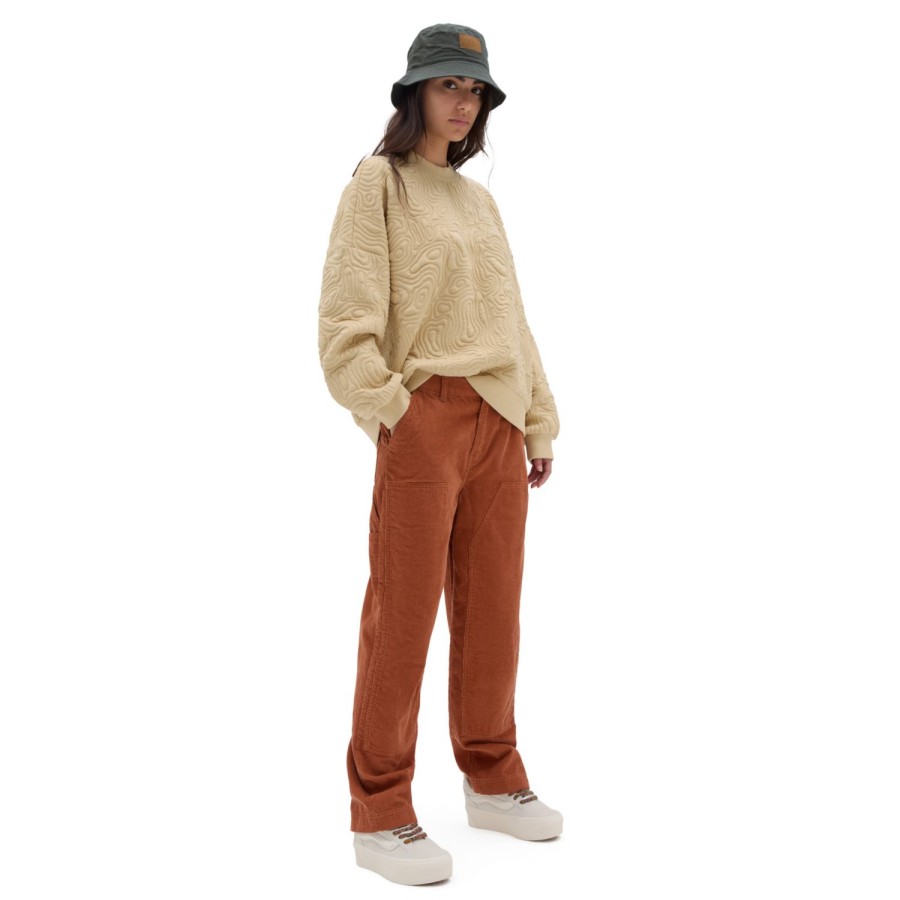 Damen Vans Kapuzenpullover & Pullover | Skate Maze Crew Sweatshirt Beige