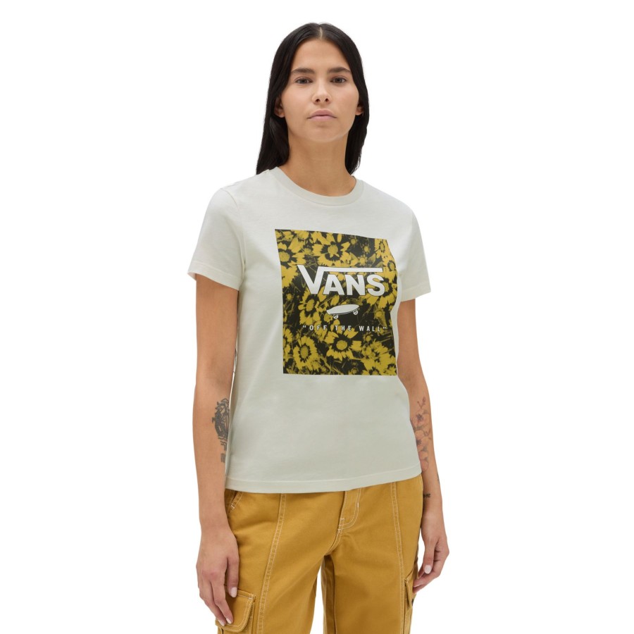 Damen Vans T-Shirts & Oberteile | Warped Floral Boyfriend Fit T-Shirt Weis