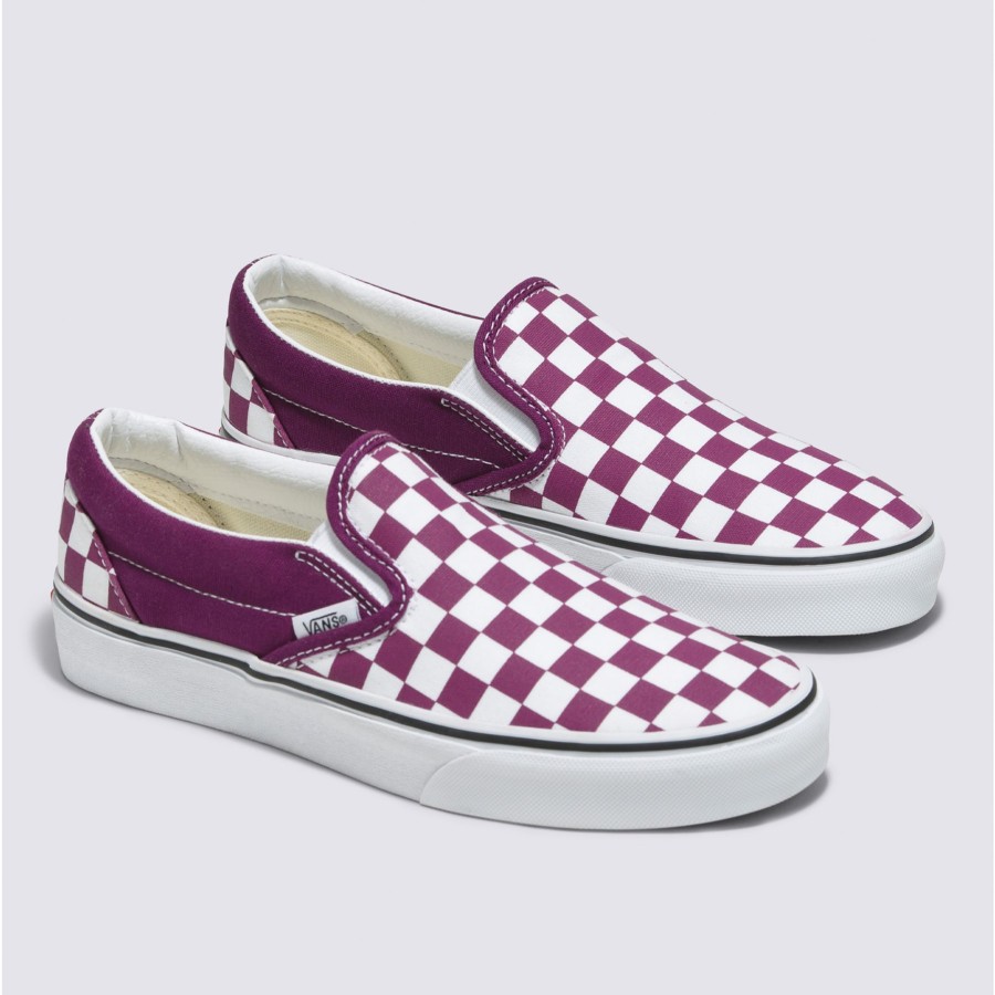 Damen Vans Slip-On-Schuhe | Checkerboard Color Theory Classic Slip-On Schuhe Violett