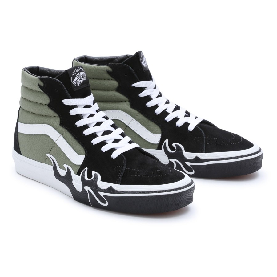 Damen Vans High-Top-Schuhe | Sk8-Hi Flame Schuhe Grun