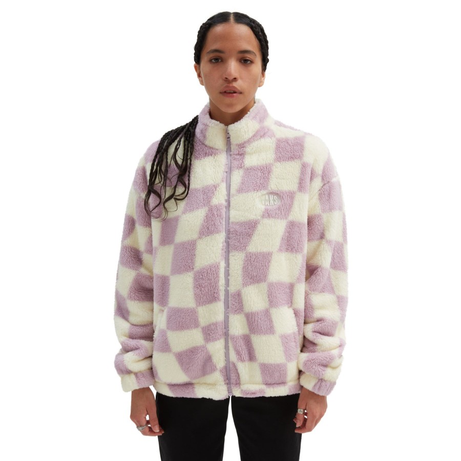 Damen Vans Kapuzenpullover & Pullover | Digital Trip Mock Zip Sweatshirt Violett