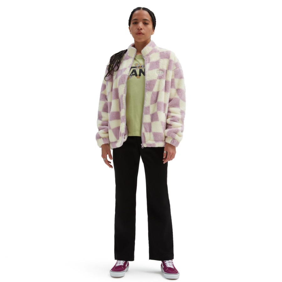 Damen Vans Kapuzenpullover & Pullover | Digital Trip Mock Zip Sweatshirt Violett