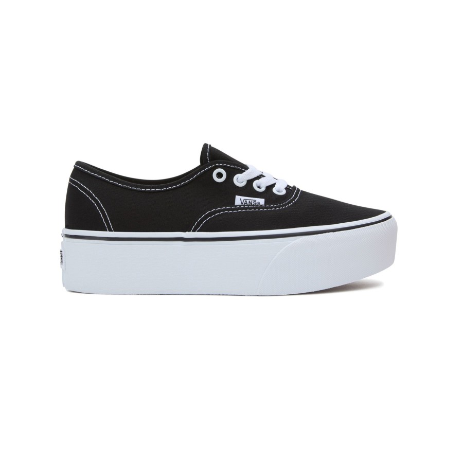 Damen Vans Plateauschuhe | Authentic Stackform Schuhe Schwarz