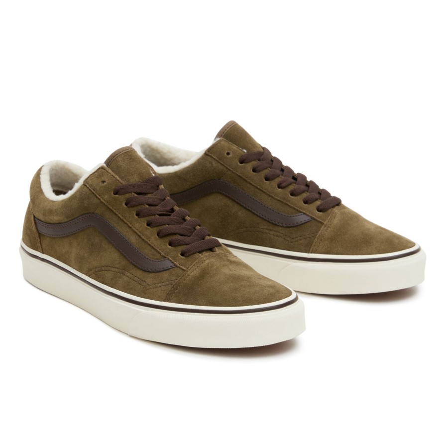 Damen Vans Low-Top Sneaker | Old Skool Sherpa Schuhe Braun