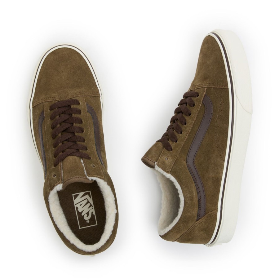 Damen Vans Low-Top Sneaker | Old Skool Sherpa Schuhe Braun