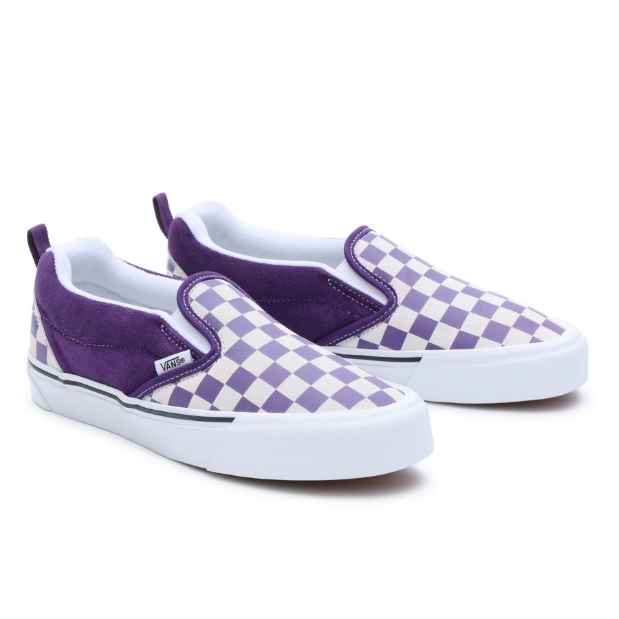 Damen Vans Slip-On-Schuhe | Knu Slip Checkerboard Schuhe Weis, Violett