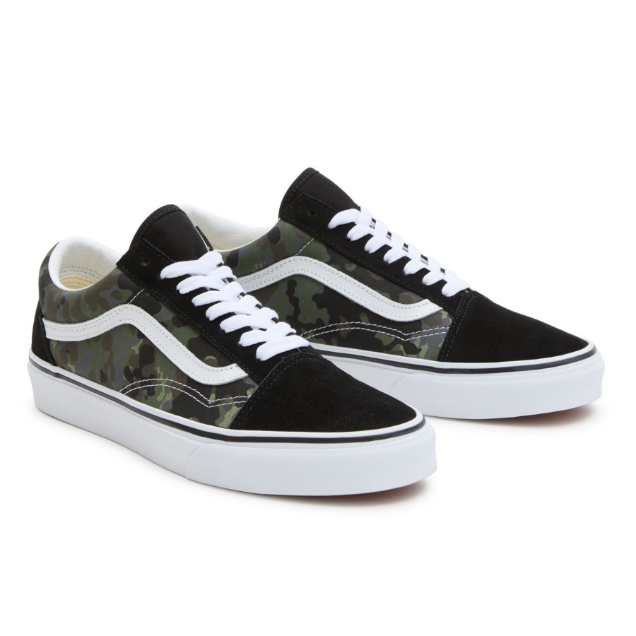 Damen Vans Low-Top Sneaker | Rain Camo Old Skool Schuhe Grun, Grau