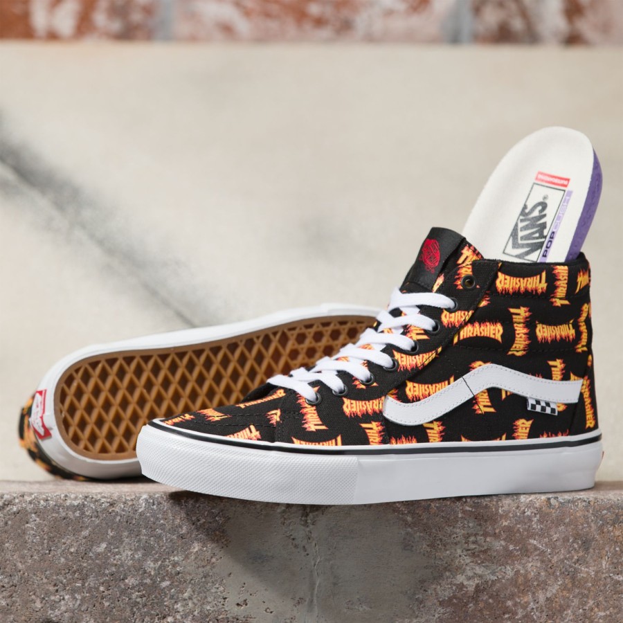 Damen Vans High-Top-Schuhe | Vans X Thrasher Skate Sk8-Hi Schuhe Schwarz