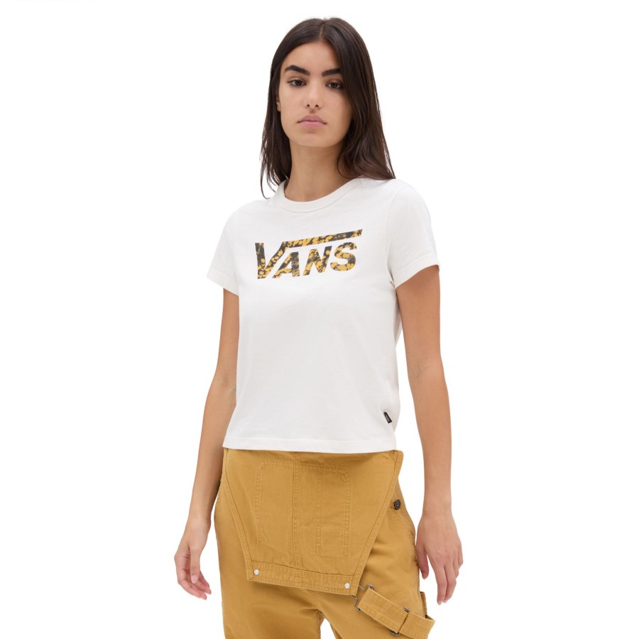 Damen Vans T-Shirts & Oberteile | Warped Floral Fill Mini T-Shirt Weis