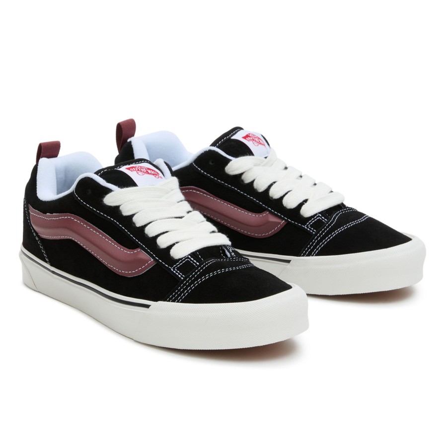 Damen Vans Low-Top Sneaker | Knu Skool Schuhe Schwarz, Rot