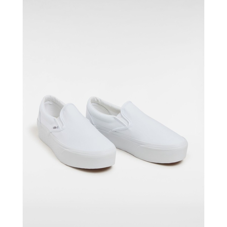 Damen Vans Slip-On-Schuhe | Classic Slip-On Stackform Schuhe Weis